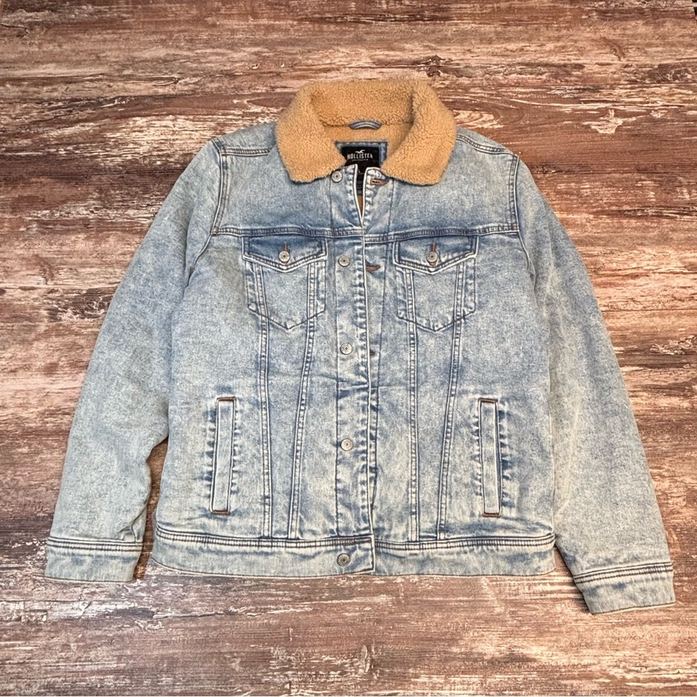Hollister | VGUC Sherpa Denim Jacket Workcoat Cottagecore Outdoor Chore Farm Lrg
